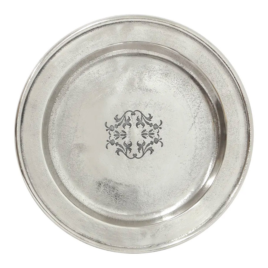 French Country Silver Charger Plate